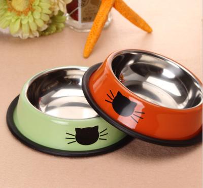 China Durable Strong And Bite-Resistant Pet Bowl Stainless Steel Pet Food Bowl Drinking Dish for sale