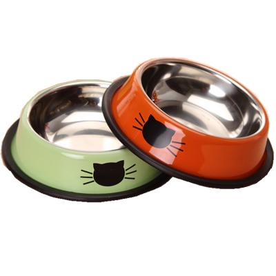 China New Type Eco Friendly Sustainable Multicolor Pet Food Bowls Stainless Steel Pet Bowl for sale