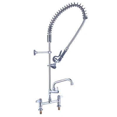 China Stainless Steel Flexible Hose Thermostatic Faucets New Design With Heat Resistant Handle Basin EQ Traditional Brass Kitchen Pre Rinse Faucet for sale