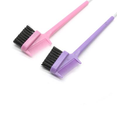 China Home High Quality 3 Colors Double Eyebrow Cleaning Brush Bristle Edge Cosmetic Master Control Broom for sale