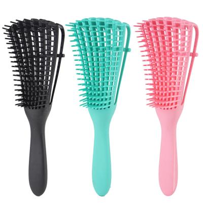 China Salon Hairdressing Duct Feature Plastic Handle Magic Eight Rows Octopus Bare Ribs Comb Detangling Hair Brush for sale