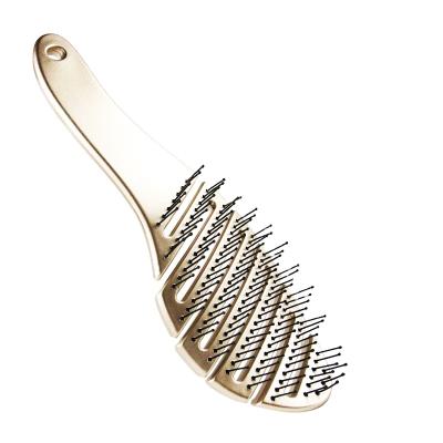 China Salon Quality Curved Comb Wave Gold Hair Brush Styling Large Hot Selling Curved Brush Comb Hair Combs for sale