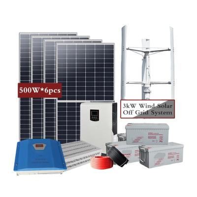 China Solar Wind Power Home Hybrid System 24V 48V 240V 380V Off Grid 2500W 3000W Wind Turbine Generation Circuit for sale