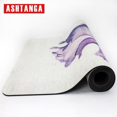 China 2018 Hottest Custom CMYK Anti-Slip Printing Eco Friendly Natural Rubber Suede Microfiber Yoga Mats for sale