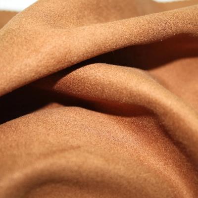 China Flame retardant hand feel as real garment leather super soft leather with warp double faced microfiber suede fabric for sale