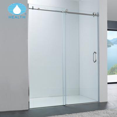 China Modern Easy Clean Tempered Glass Sliding Shower Door With Stainless Steel Accessories for sale