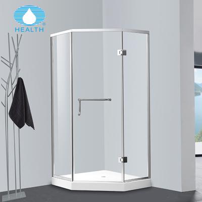 China Modern China Dubai 3 Hinge Frame Black Free Standing Tempered Glass Shower Enclosure for sale