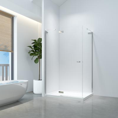 China Modern And Fashionable Hardware Built Safety Tempered Glass Hotel Bathroom Hinged Shower Enclosure for sale