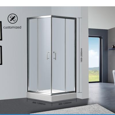 China Hardware Constructed Shower Enclosure Tempered Glass Framed Glass Framed Shower Door Sliding Clear Shower Enclosure for sale