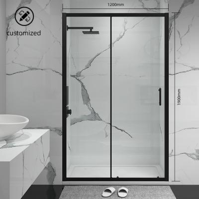 China New Design Sale Hotel Bathroom Mood Frames Glass Screen Sliding Door Enclosure Modern Easy Clean Glass Shower Doors for sale