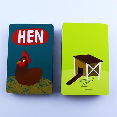 China Custom Entertainment Flash Cards Print Laminate Fluorescent Kids Educational Flashcards For Babies First Words Flashcards for sale