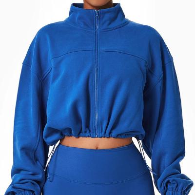 China Gym Clothing Front Zipper Sweatshirt Fitness And Windproof Casual Yoga Wear Workout Set for sale