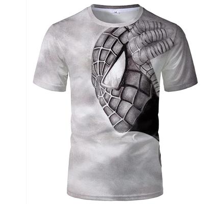 China Anti-wrinkle spider man T-shirt casual sport use OEM service fashion men's tank top 100% cotton tee shirt for sale