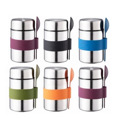 China Viable Lunch Box 500ml Food Thermos Jar Keep Hot Food Container Heat Insulation Storage 304 Stainless Steel Vacuum Flask Box for sale