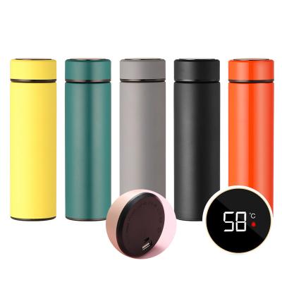 China PORTABLE 304 Stainless Vacuum Flasks Water LED Digital Smart Cup Thermos Double Wall Insulated Bottle With Temperature Water Flask Vacuum for sale