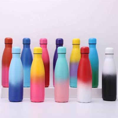 China BPA Free Color Change Tumbler 500ml Stainless Steel Coffee Cola Water Bottle Viable Double Wall Vacuum Insulated Flask for sale