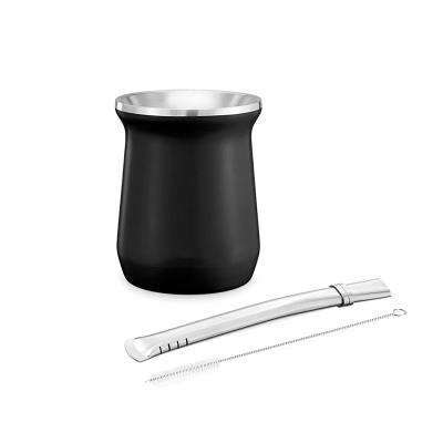 China Viable Yerba Mate Cup - 300ml Double Walled Stainless Steel Mate Tea Set with Squash Mug Cup and Bombilla Straw and Brush for Mate Drink for sale