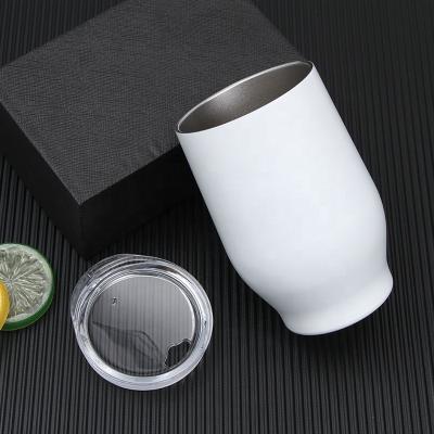 China Viable Double Layer 12oz 304 Vacuum Egg Shaped Mugs Heat Insulation Sublimation With Lid for sale