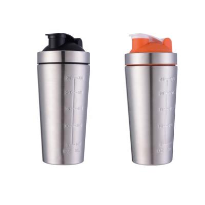 China Stainless Steel 750ml Viable Protein Shaker Bottle Gym Sports Water Bottle Custom Logo for sale