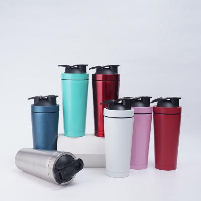 China Stainless Steel Insulation Water Bottle 750ml Gym Viable Protein Shaker Bottle For Sport for sale