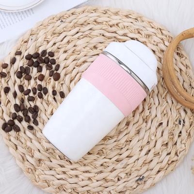 China 380ml 450ml Sustainable Vacuum Insulated Wall Cute Travel Mug Leakproof Reusable Stainless Steel Double Coffee Cup With Lid For Hot And Cold for sale