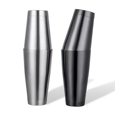 China High Quality Viable 304 Stainless Steel Boston Shaker Bar Bartender Bar Cocktail Shaker Customized for sale