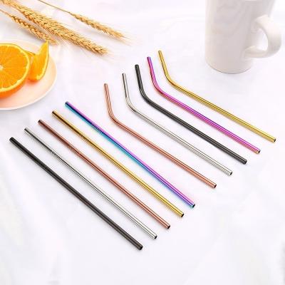 China High Quality Sustainable Metal Colorful Straws Food Grade 304 Stainless Steel Drinking Straws Customized for sale