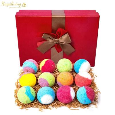 China OEM Design Nagaliving Private Label Bath Bombs Vegan Organic Bath Bomb Set 12pcs with 100% Natural Ingredients TB01 for sale