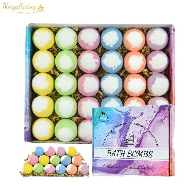 China Amazon Nagaliving luxury vegan yoni bath bombs organic kids bath bombs home hotel spa top 10 moving supplier set 30pcs with surprise inside for sale