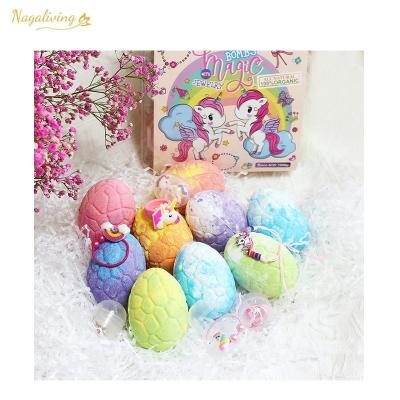 China Relaxing and moisturizing fizzies luxury colorful vegan OEM bubble bath organic dinosaur bath bombs for kids with animal toy inside for sale