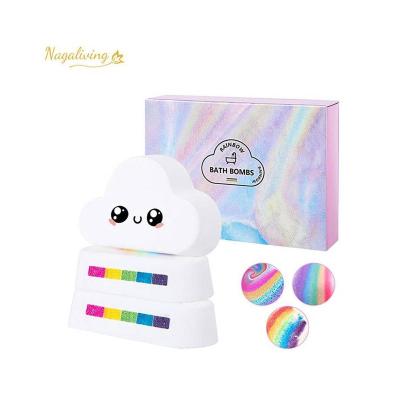 China Home Hotel Travel Spa for Kids Best Selling 100% Natural Organic Skin Moisturizing Private Label Rainbow Bath Bomb Set for sale