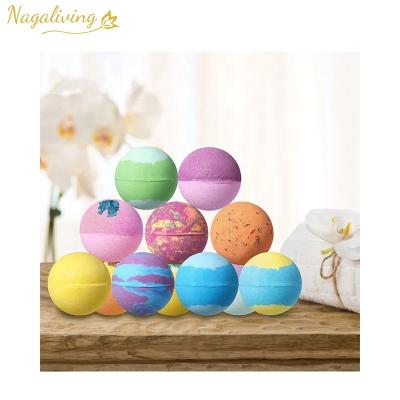 China Free Sample Private Label Natural Organic Hemp Fruit Lavender Perfume Bubble Hiss Flower Bath Bombs For Christmas Women Gift Set NL03 for sale