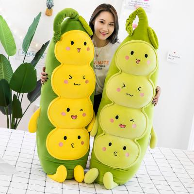 China Cute Cartoon Vegetables Stuffed Toy Cuddling Pillow Pea Doll Doll Along Bed Child Girl Super Soft Sleep for sale