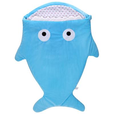 China Newborn spring, summer, autumn and winter cartoon shark sleeping bag baby stroller cute comforter hugging anti-kick comforter four seasons for sale