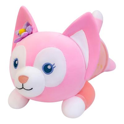 China wholesale Cute Little Pink Cartoon Fox Doll Cushion Plush Toy Fox Doll Girl Pillow Lying Big for sale