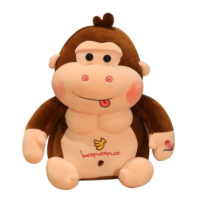 China Big Soft Cute Orangutan Doll Toy Gorilla Cartoon Muscle Pillow Children's Bed Comfort Doll 45cm Cute Cute Simulation for sale