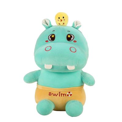 China Wholesale New Zoo Stuffed Animals Souvenir Hippo Swimsuit Cartoon Animals Mall Cute Creative Happy Gifts Dolls for sale