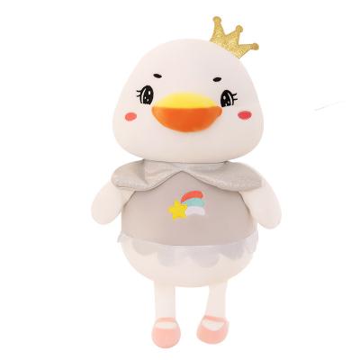 China Wholesale New Lovely Cartoon Crown Swan Doll Net Red Goose Pillow Girls Children Gift Doll Cute Animal Plush Toys for sale