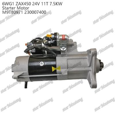 Chine 6WG1 ZAX450 Moteur de démarrage 24V 11T 7,5 kW DI type M9T80971 230007400 Pour les pièces de rechange du moteur ISUZU à vendre