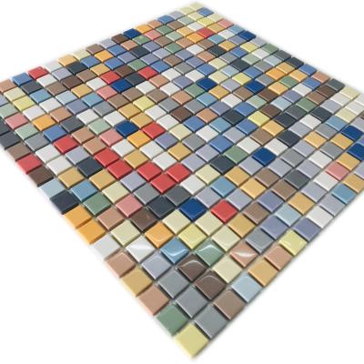 China New Design Modern 15x15 Ceramic Mosaic Tile Home Decorative Glazed Porcelain Mosaic Tile Colorful Sheet for sale