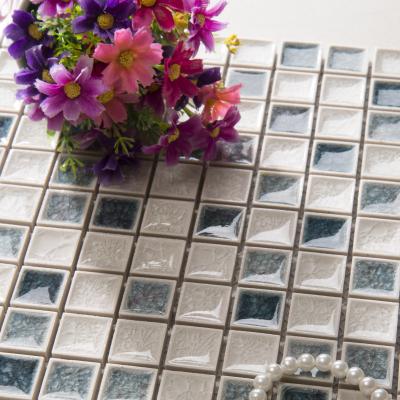 China Modern Good Design 23x23 Glass Mosaic Full Body Mosaic Wall Tiles Glow for sale