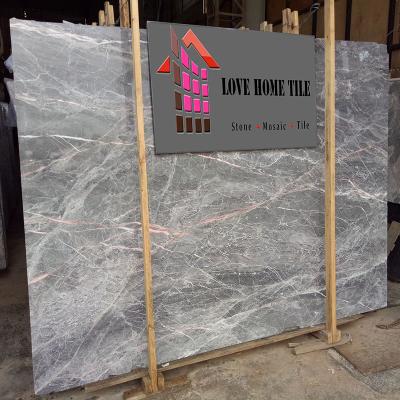 China Italy Design Emperador Marble And Gray Gray With Lines Marble Flooring Tiles Slabs for sale