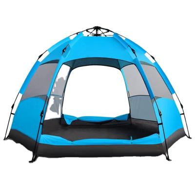 China Luxo Camping Easy Carry Quickly Opening Automatic Hexagon Camping Waterproof Diagonal Tether Type Outdoor For Family for sale