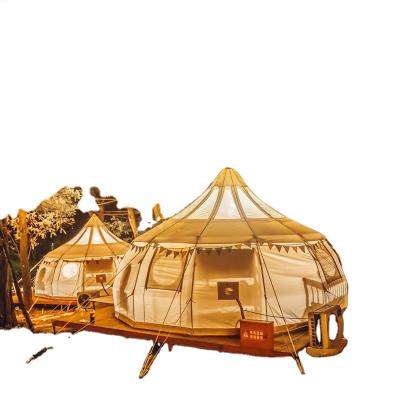 China Camouflage/Field Luxo Camping Water Drop Bell Tent Cabin Outdoor 8 Person Outdoor Tent Glamping Summer for sale