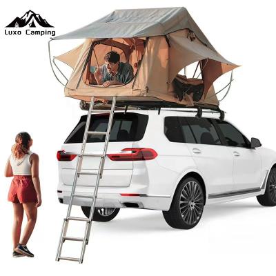 China Diagonal tying type LUXO CAMPING MANUFACTURE Car Top Tent Aluminum Alloy Waterproof Roof Camping Top Tent For Jeeps for sale