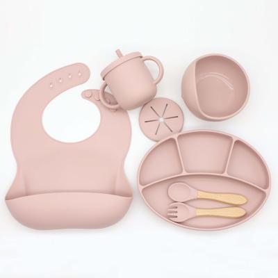 China 2023 New Eco-friendly Food Grade Silicone Baby Feeding Dish Bowl Set Non-slip Toddlers Infant Food Baby Feeding Dish For Kids Supplies for sale