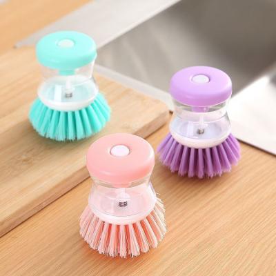 China Sustainable Color Box Dishwashing Sponge Cleaner Household Cleaning Small Plastic Hand Held Kitchen Cleaning Brush 2 In 1 Cleaning Brush for sale