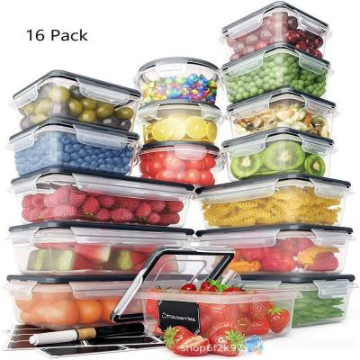 China BPA Free Microwavable Kitchen Food Clear Plastic Airtight Storage Container Set Meal Prep Containers With Lids for sale