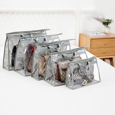 China Purse Viable PVC Dust Bags Clear Storage Organizer For Closet Zipper Storage Hanging Bag For Handbag Storage Case for sale