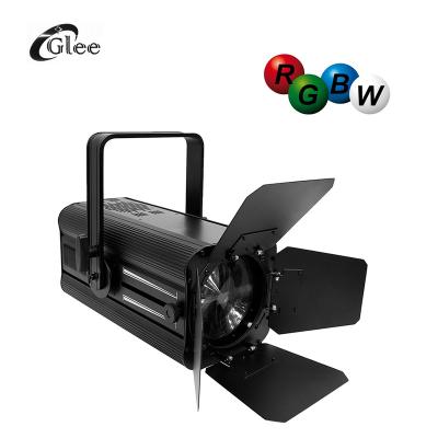 China COB Full Color Theater Event Project 200W RGBW Studio DMX Fresnel 4in1 LED Zoom Theatrical Spotlight Light for sale